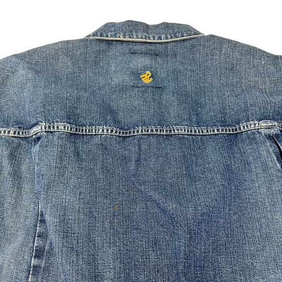 ROCAWEAR Denim Jacket Mens Medium Wash Hip Hop Urban Streetwear 90s Y2K Large - Picture 10 of 16